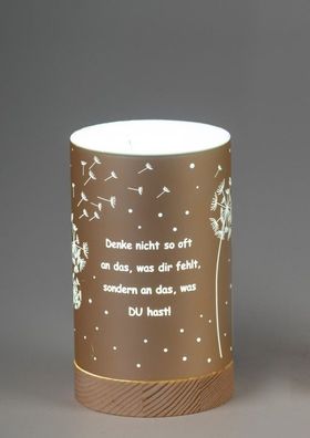 formano 1 Stueck Deko-Licht gruen mit LED-Licht + Timer 15cm mit Spruch: Denke nicht