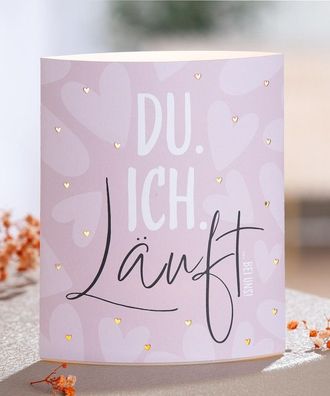 LED Dekoleuchte mit Spruch- Du Ich Laeuft bei uns