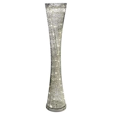 Lampe rund gedreht 30x145cm aus glaenzendem Aluminium