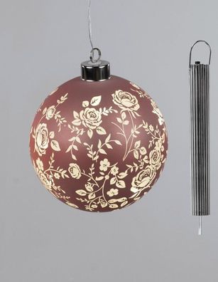 Dekorative haengende Kugel 10cm Rosen-Pastell LED