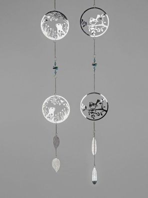 2 Stueck Fensterdekoration Fruehling Girlande aus Edelstahl