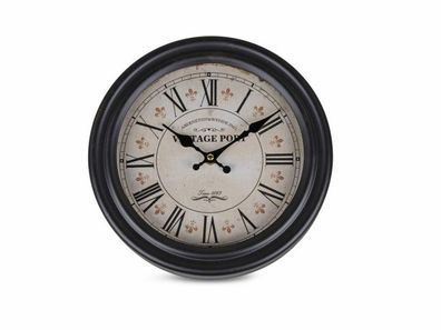 Dekorative Wanduhr antik 26cm aus mattem, antik Metall