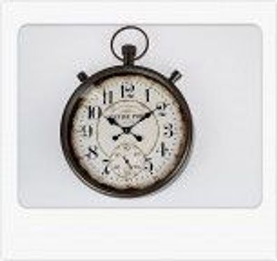 Wanduhr rund 44x60x7cm antikes Design aus braunem Metall