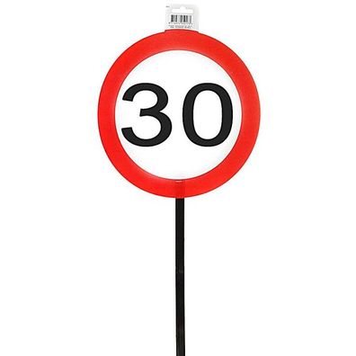 Schild 30 mit Stab zum 30. Geburtstag
