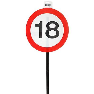 Schild 18 mit Stab zum 18. Geburtstag