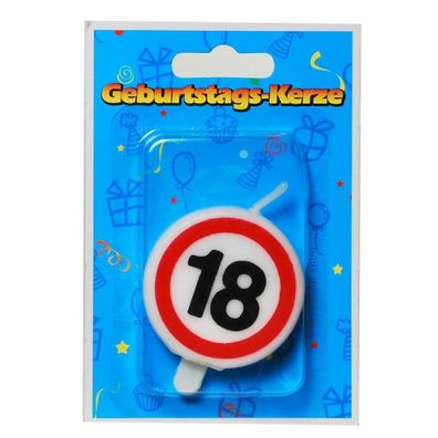 Zahlenkerze Tortenkerze - zum 18. Geburtstag - 18, 20g (Grundpreis 100g: 39,75 EUR)