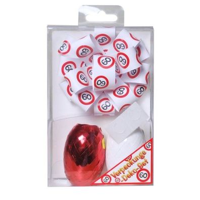 1x Verpackungs-Deko-Set zum 60. Geburtstag 3-teilig