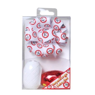 1x Verpackungs-Deko-Set zum 70. Geburtstag 3-teilig