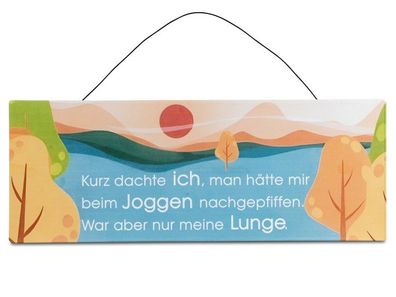 Wandbild mit Draht-Aufhaengung 40 x 15cm aus Metall mit Spruch