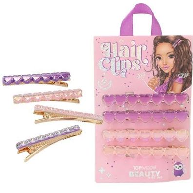 2 Sets TOPModel Haarspangen-Set mit Herzen, 4 Stueck im Set , Perlmutt-Optik-Lieferun