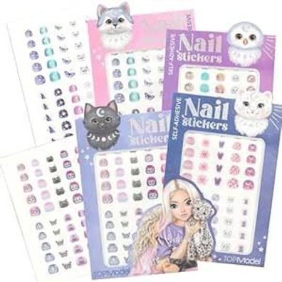 TOPModel Nagelsticker Beauty and Me, 100 Sticker pro Set, mit Glitzereffekt, Abziehba