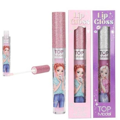 TOPModel Lipgloss-Set, 2 Stueck, Glitzerkappe, Erdbeere & Blueberry Cake Duft, 2,8 ml