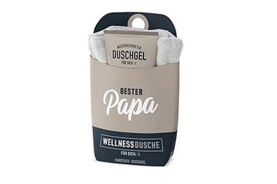 Wellness-Dusche Geschenkset Duschgel+Baumwoll-Handtuch fuer Papa (Bester Papa)