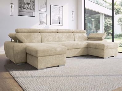 Ecksofa Plaza U U-Form Polsterecke Schlaffunktion mit Bettkasten Modern Eckcouch