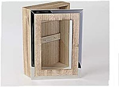 Schluesselkasten 20x8x28cm Edelstahl - Holz Kombination