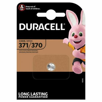 Duracell Uhren Batterien 370 371 1,5V SR920 Knopfzelle 1er Blister