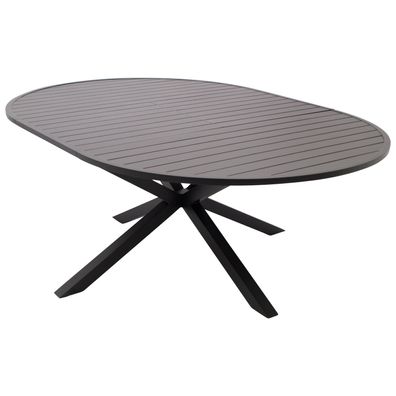 Tisch Ausziehtisch rund/oval 140/200x140cm, Aluminium anthrazit