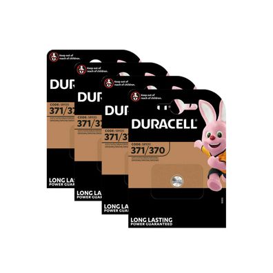 4x Duracell Uhren Batterien 370 371 1,5V SR920 Knopfzelle 1er Blister