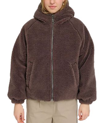 MAZINE Women Jacke Faux-Fur Hooded eggplant - Größe: S