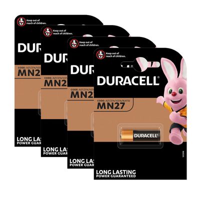 4x Duracell Batterie MN27 A27 LR27A GP27 L828 12V 18mAh ø 8x28mm