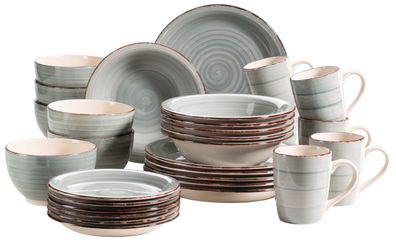 30-teiliges Geschirr Set für 6 Personen, Lumaca