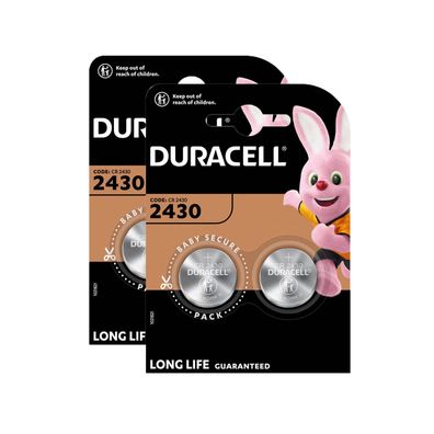 2x Duracell Knopfzelle Lithium CR2430 3V Batterien 2er Blister CR 2430