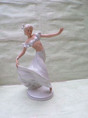 Porzellan Figur Ballerina Schaubachkunst Thüringen "gold Etikett" 24cm