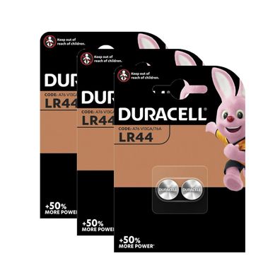 3x Duracell Alkaline Batterien Knopfzellen LR44 AG13 A76 V13GA 76A 1.5V 2er Blister