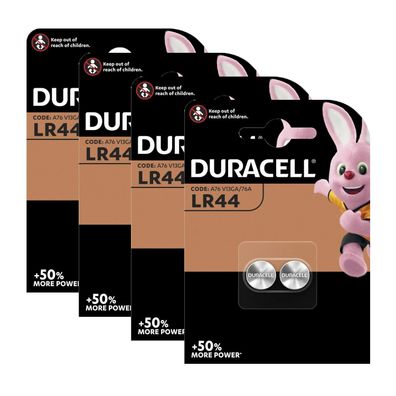 4x Duracell Alkaline Batterien Knopfzellen LR44 AG13 A76 V13GA 76A 1.5V 2er Blister