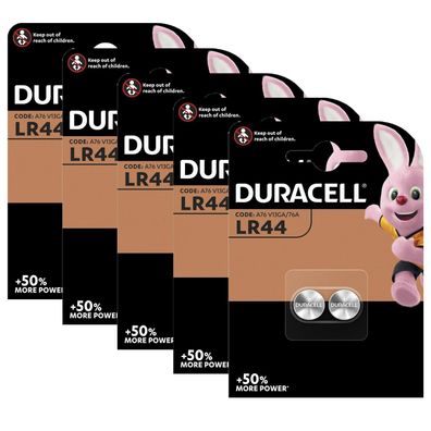 5x Duracell Alkaline Batterien Knopfzellen LR44 AG13 A76 V13GA 76A 1.5V 2er Blister