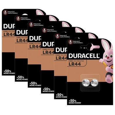 6x Duracell Alkaline Batterien Knopfzellen LR44 AG13 A76 V13GA 76A 1.5V 2er Blister