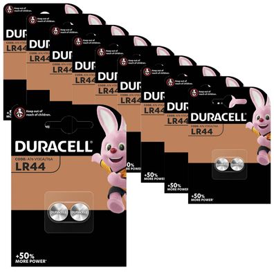 10x Duracell Alkaline Batterien Knopfzellen LR44 AG13 A76 V13GA 76A 1.5V 2er Blister