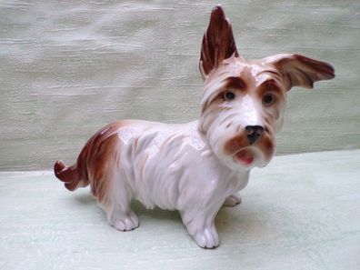 Porzellan Figur Hund Terrier Nr 6500 Germany 15,5x19cm