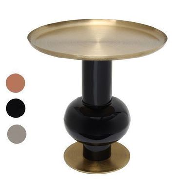 Beistelltisch Art Deco Tisch Couchtisch Gold Abstelltisch Blumentisch rund Metall