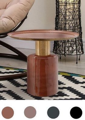 Beistelltisch Couchtisch Nachttisch Metall gold design retro rund Tabletttisch