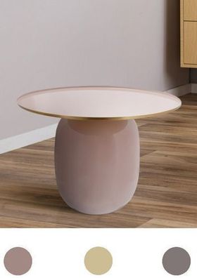 Beistelltisch Couchtisch Nachttisch Metall gold design retro rund Tabletttisch