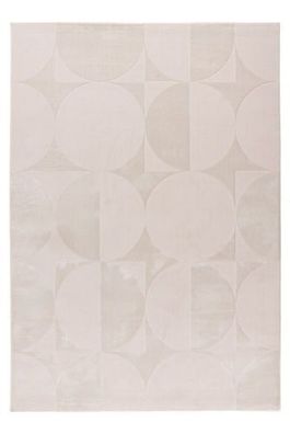 Teppich Höhe 11 mm Kurzflorteppich rechteckig Beige Wohnzimmer 4 Größen