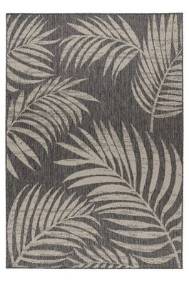 Teppich Höhe 5 mm Kurzflorteppich rechteckig Silber Indoor Outdoor 4 Größen