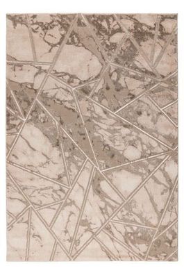 Teppich Höhe 12 mm Kurzflorteppich rechteckig Beige Wohnzimmer 5 Größen