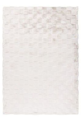 Teppich Höhe 18 mm weicher Kurzflorteppich rechteckig Elfenbein 4 Größen