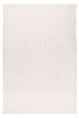 Teppich Höhe 11 mm moderner Kurzflorteppich rechteckig Elfenbein 4 Größen