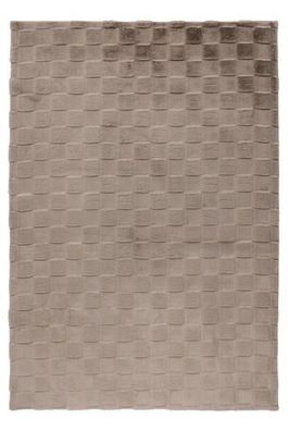 Teppich Höhe 18 mm weicher Kurzflorteppich rechteckig Taupe Wohnzimmer 4 Größen