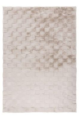 Teppich Höhe 18 mm weicher Kurzflorteppich rechteckig Helltaupe 4 Größen