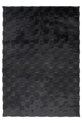 Teppich Höhe 18 mm weicher Kurzflorteppich rechteckig Graphit 4 Größen