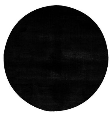 Runder Teppich Höhe 21 mm weicher Kurzflorteppich Schwarz Wohnzimmer 2 Größen
