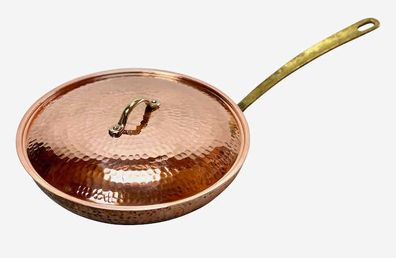 CopperGarden®" Kupferpfanne ø28 cm | Stiel & Deckel | verzinnt