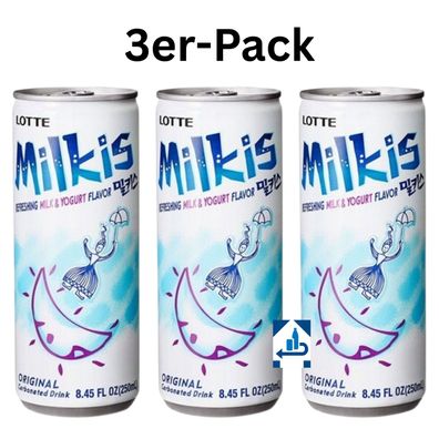 3er-Pack Lotte Milkis Original Milchgetränk 250ml (inkl. 0,75€ EINWEG-Pfand)