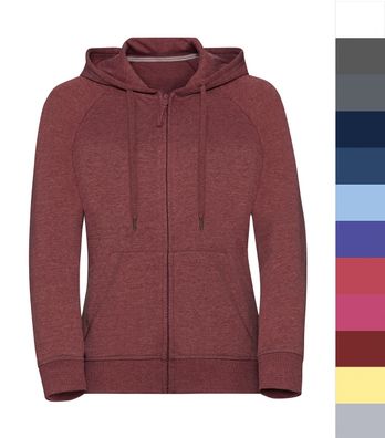 Russell Europe Damen HD Zipped Hood Sweatshirt XS bis 2XL bedruckar R-284F-0 NEU