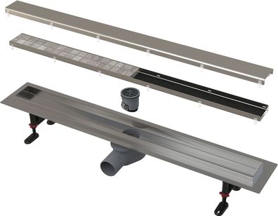 AlcaDrain APZ13 DOUBLE Duschrinne mit doppelseitigem Rost 550 bis 950