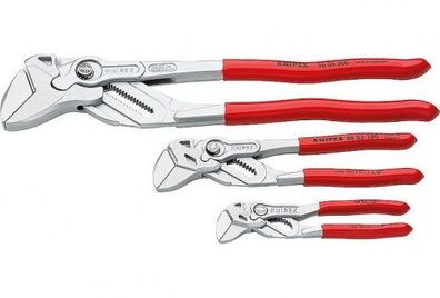 KNIPEX Zangenschlüssel-Satz 3-teilig 125 mm 180 mm 300mm Zangenset Zange Werkzeug